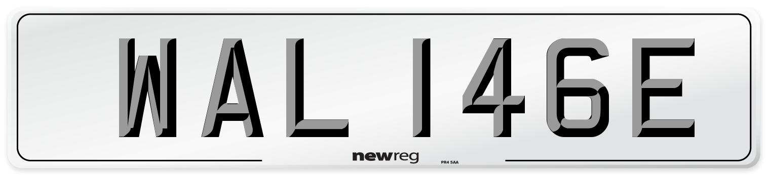 WAL 146E Number Plate from New Reg